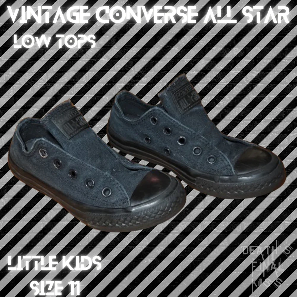 2x Converse All Star mono black & blue canvas low top sneakers shoes 11 Punk Sk8 - Picture 4 of 14